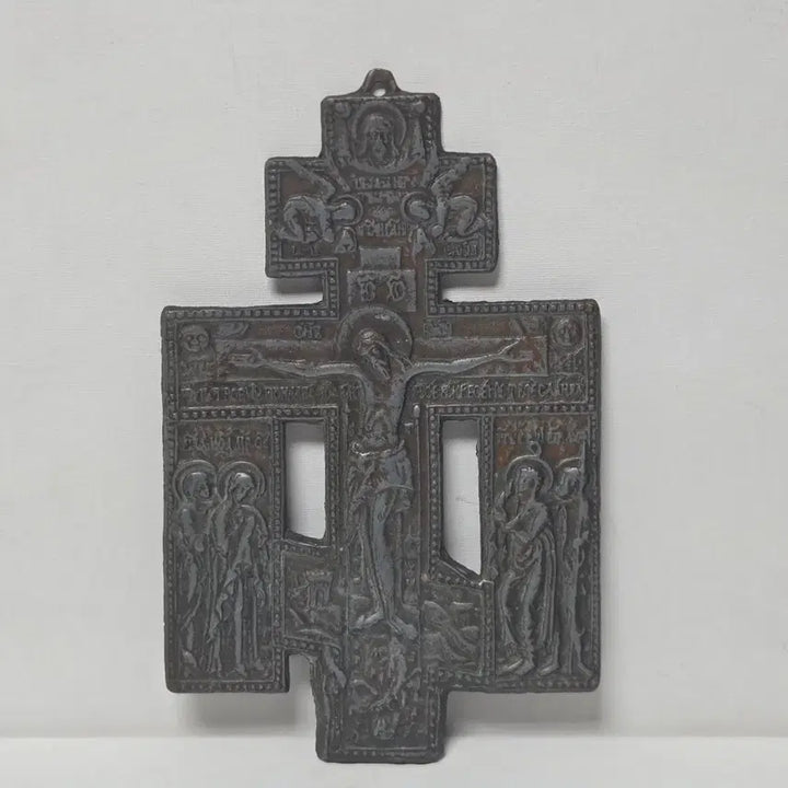 [BUNJANG] 1950s Antique Brass Orthodox Catholic Cross / 50년대 앤틱 황동 정교회 가톨릭 십자가 천주교 황동