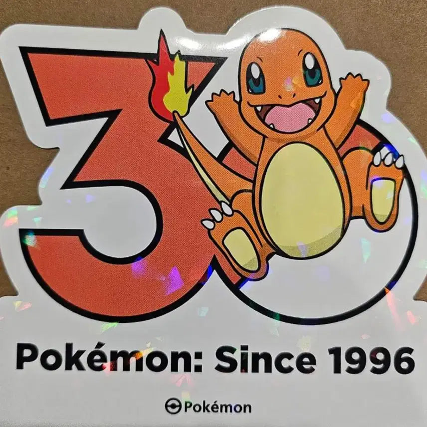 [BUNJANG] Pokemon 30th Anniversary Charmander Logo Sticker Hologram / 포켓몬30주년 로고스티커 파이리