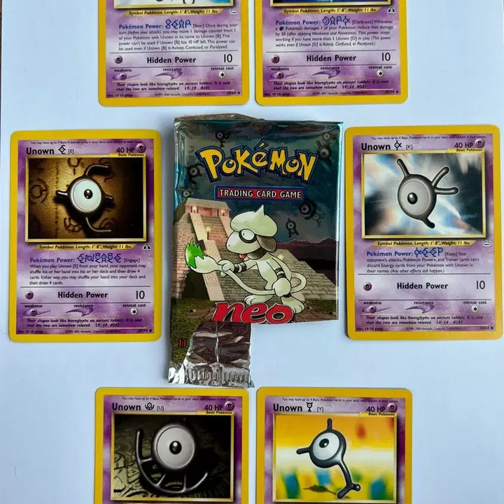 [BUNJANG] Pokemon Unown Set Card (North American English Edition) / 희소,상태좋음)포켓몬 초기 2000-01년 북미판 영문 안농 카드 컬렉션