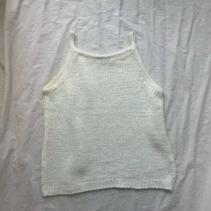 [BUNJANG] Ouro Knit Sleeveless Top Cream OS / Ouro 아우로 니트 민소매 탑