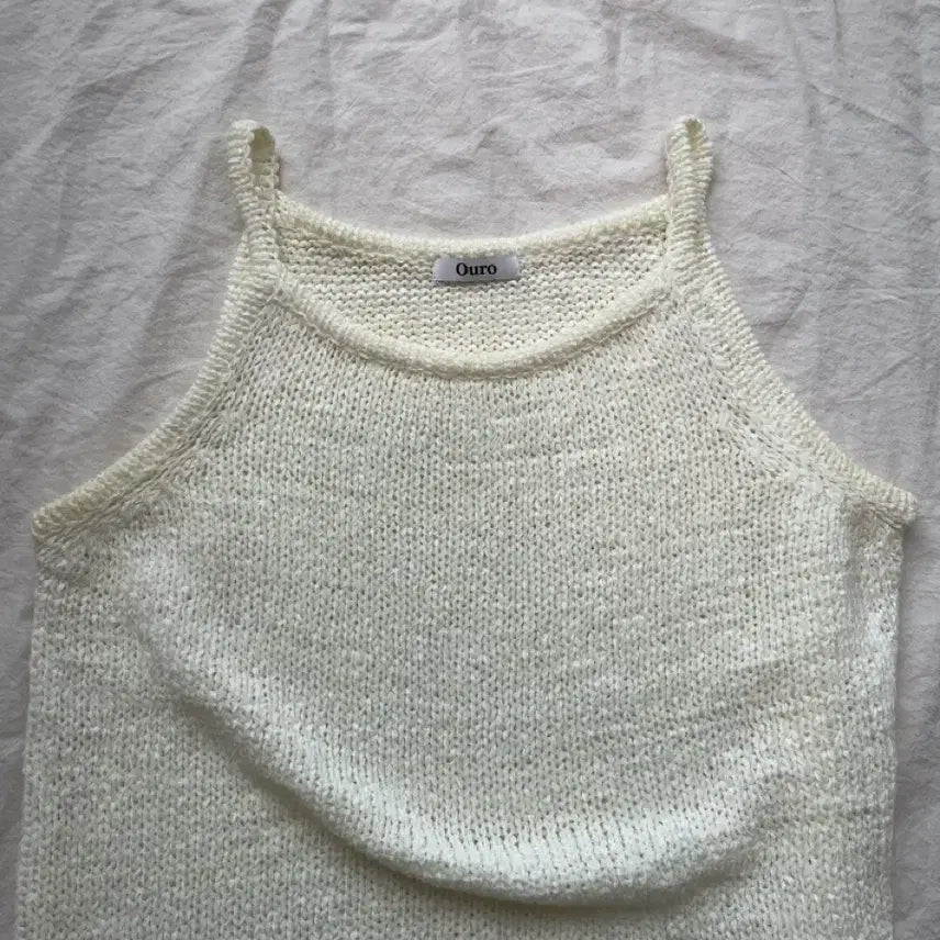 [BUNJANG] Ouro Knit Sleeveless Top Cream OS / Ouro 아우로 니트 민소매 탑