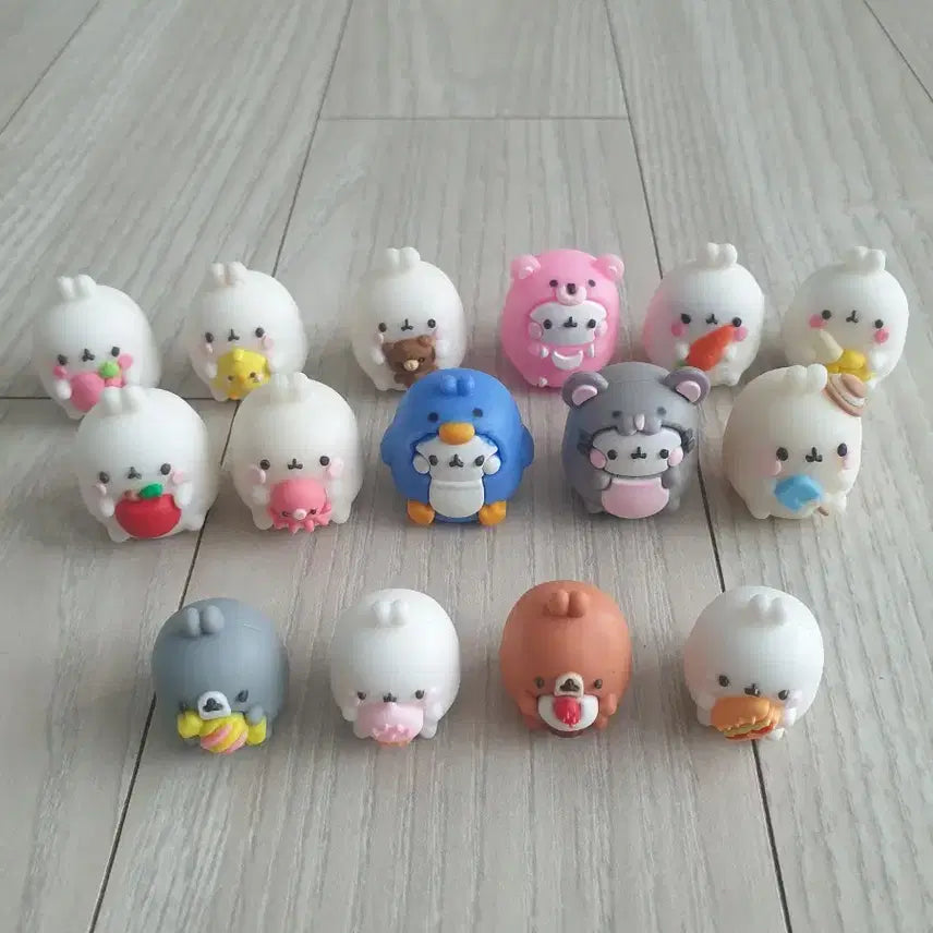 [BUNJANG] Molang Character Pencil Set with Eraser and Pencil Caps / 캐릭터 연필세트,지우개,몰랑이 연필캡