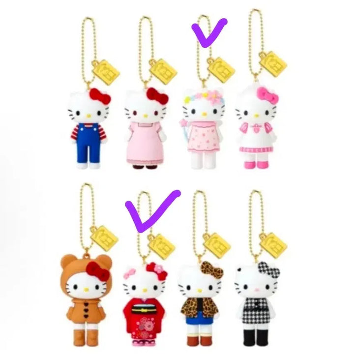 [BUNJANG] Hello Kitty 50th Anniversary Tokyo Exhibition Figure Keychain / 새상품:)헬로키티 50주년 도쿄 전시회 피규어 키링
