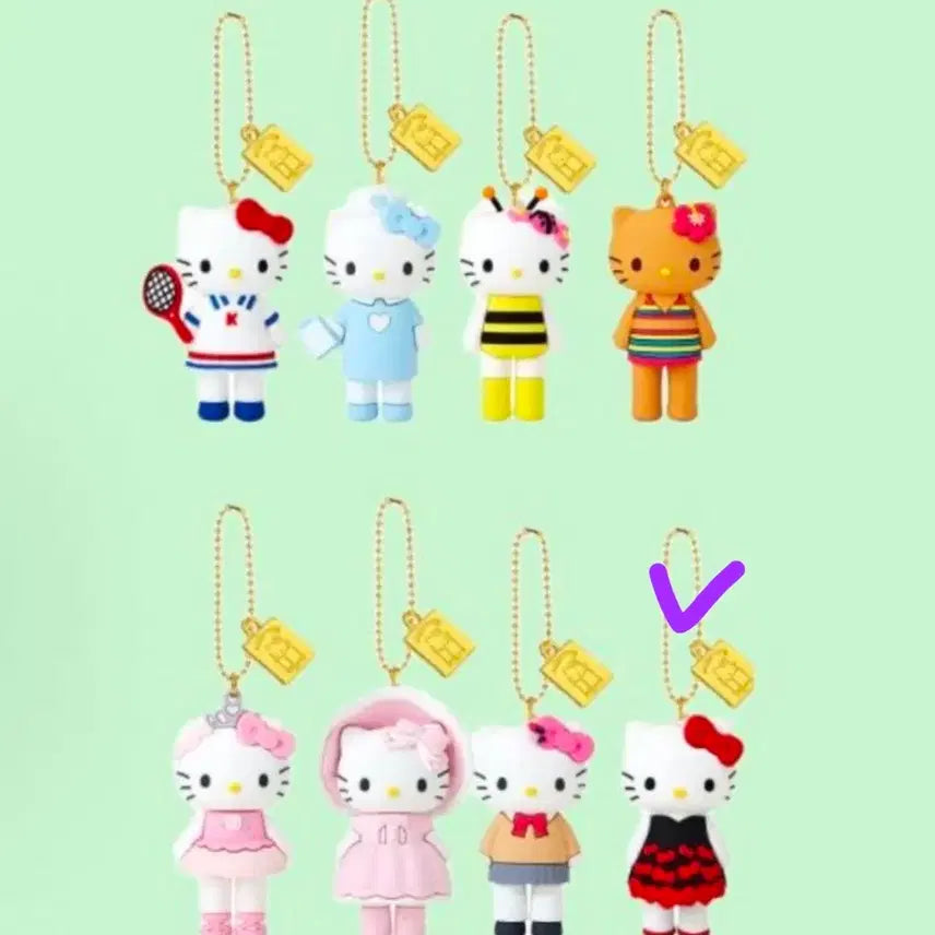 [BUNJANG] Hello Kitty 50th Anniversary Tokyo Exhibition Figure Keychain / 새상품:)헬로키티 50주년 도쿄 전시회 피규어 키링
