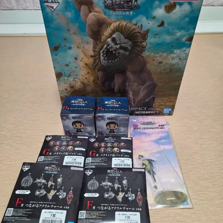 [BUNJANG] Attack on Titan MEGAIMPACT Jaw Titan Figure + Sub-Goods Set / 진격의 거인 MEGAIMPACT B상 턱거인 피규어 + 하위상 굿즈