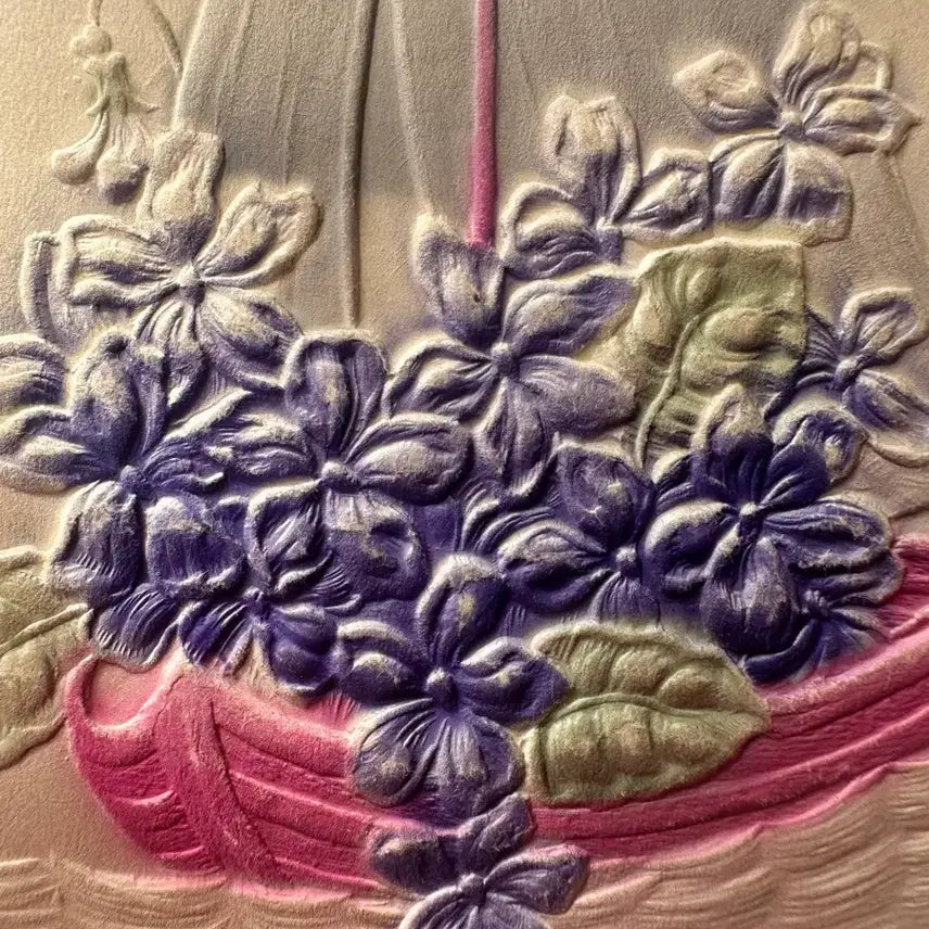 [BUNJANG] Antique Embossed Postcard - Sailing Ships and Flowers / 앤틱 양각엽서  꽃들의 항해