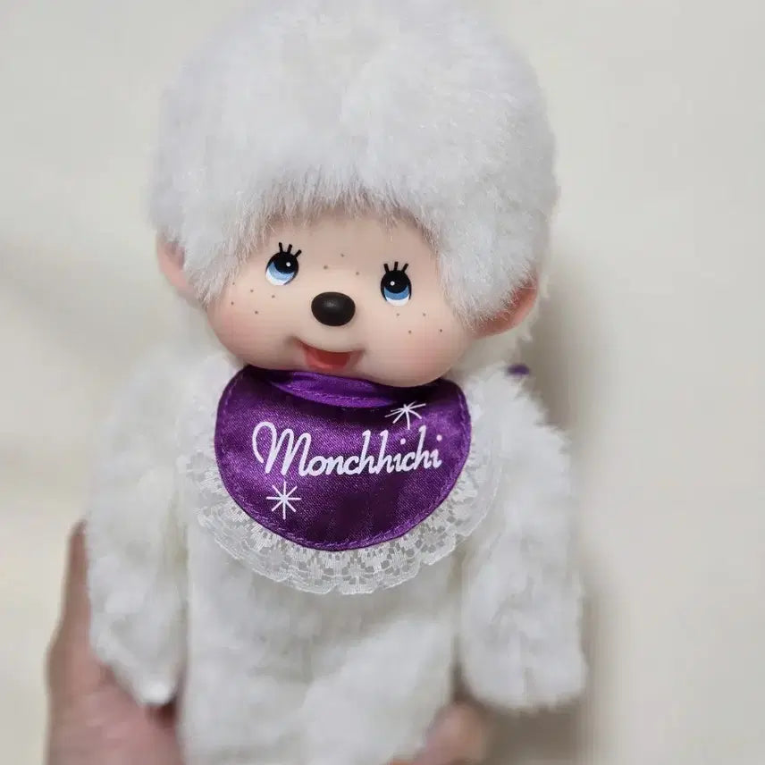 [BUNJANG] Monchhichi Hokkaido Limited White (Purple) Boy Doll / 몬치치 훗카이도 한정 화이트 ( 보라 )