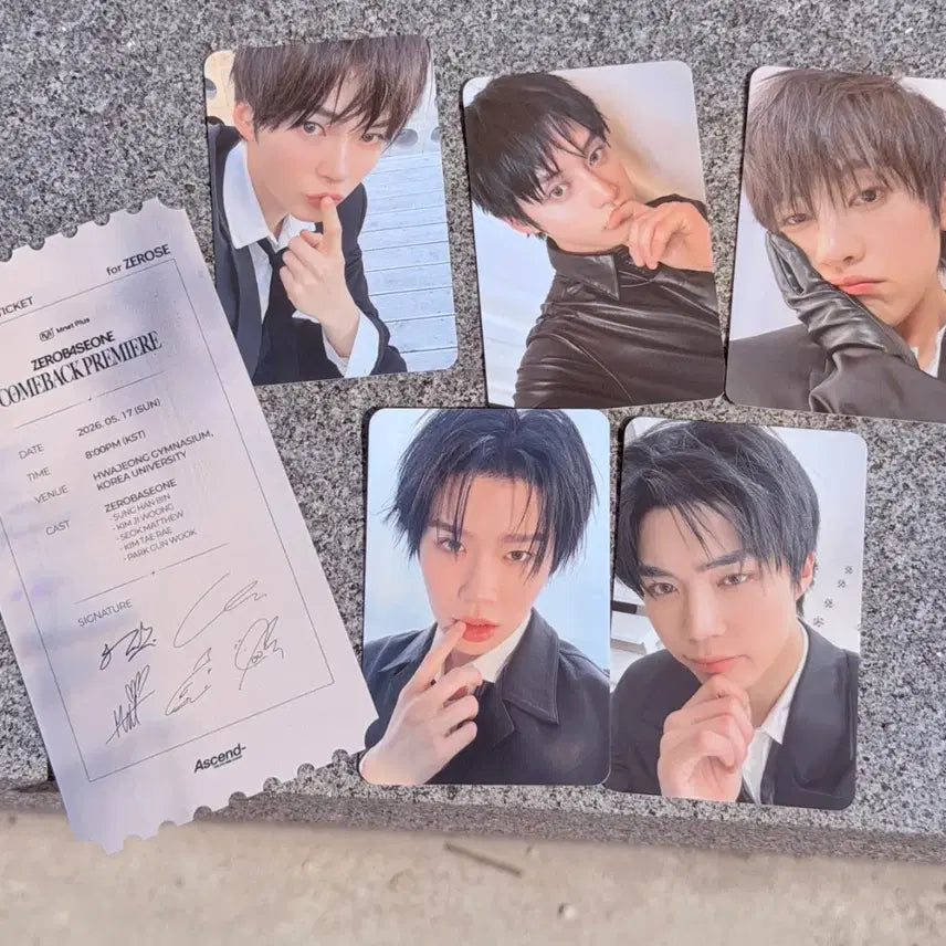 [BUNJANG] ZB1 ZEROBASEONE Showcase Original Ticket &amp; Photocard Set - Sung Hanbin, Kim Jiwoong, Kim Taerae, Park Gunwook, Seok Matthew / 제베원 쇼케 포카 성한빈 김지웅 김태래 박건욱 석매튜 팬미팅 티켓 컴백쇼