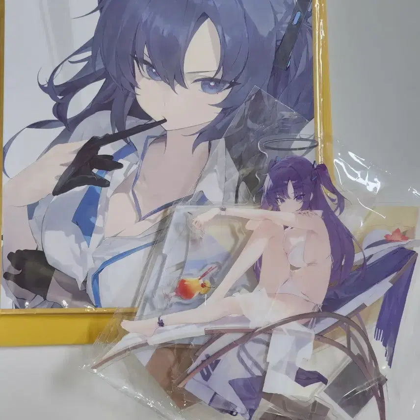 [BUNJANG] Blue Archive Yuuka Shikishi &amp; Acrylic Stand / 블루아카이브 유우카 색지, 아크릴스탠드