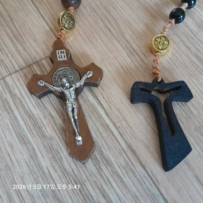 [BUNJANG] Wooden Bead 5-Decade Rosary / 목재비즈매듭5단묵주