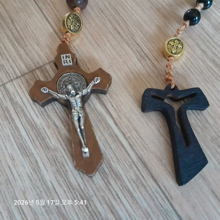 [BUNJANG] Wooden Bead 5-Decade Rosary / 목재비즈매듭5단묵주