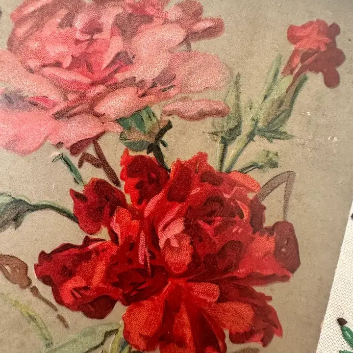 [BUNJANG] Antique Vintage Postcard with Red &amp; Pink Roses / 앤틱빈티지 엽서 레드핑크꽃