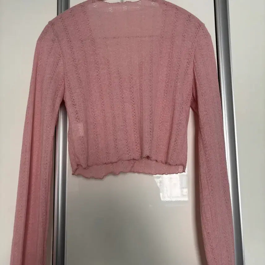 [BUNJANG] Pink V-Neck Knit Cardigan / 핑크색 브이넥 니트 가디건