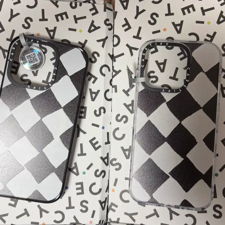 [BUNJANG] Casetify iPhone 15 Pro B&amp;W Checkerboard Impact Clear Bumper Case / 케이스티파이 아이폰 15프로 새제품