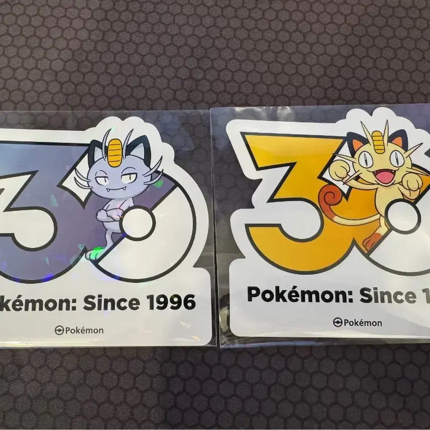 [BUNJANG] Pokemon 30th Anniversary Stickers - Meowth &amp; Alolan Meowth / 포켓몬 30주년 스티커 나옹 알로라나옹