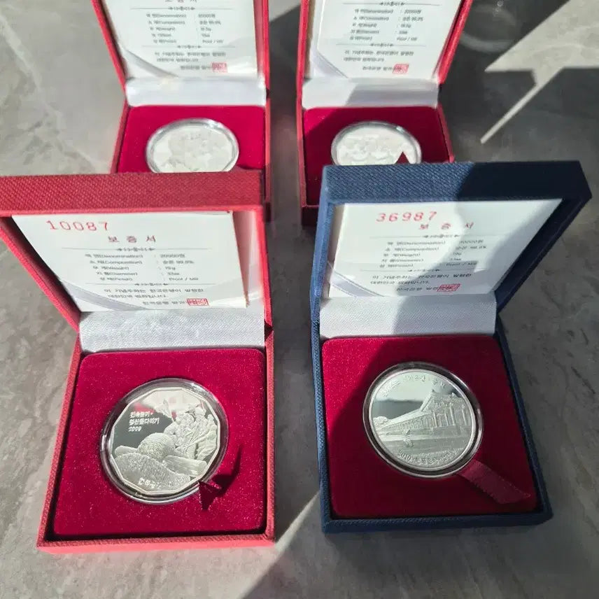 [BUNJANG] Bank of Korea 4-Type Pure Silver Commemorative Coins (99.9% Silver) / 한국은행 기념주화 4종 순은99.9 프루프은화