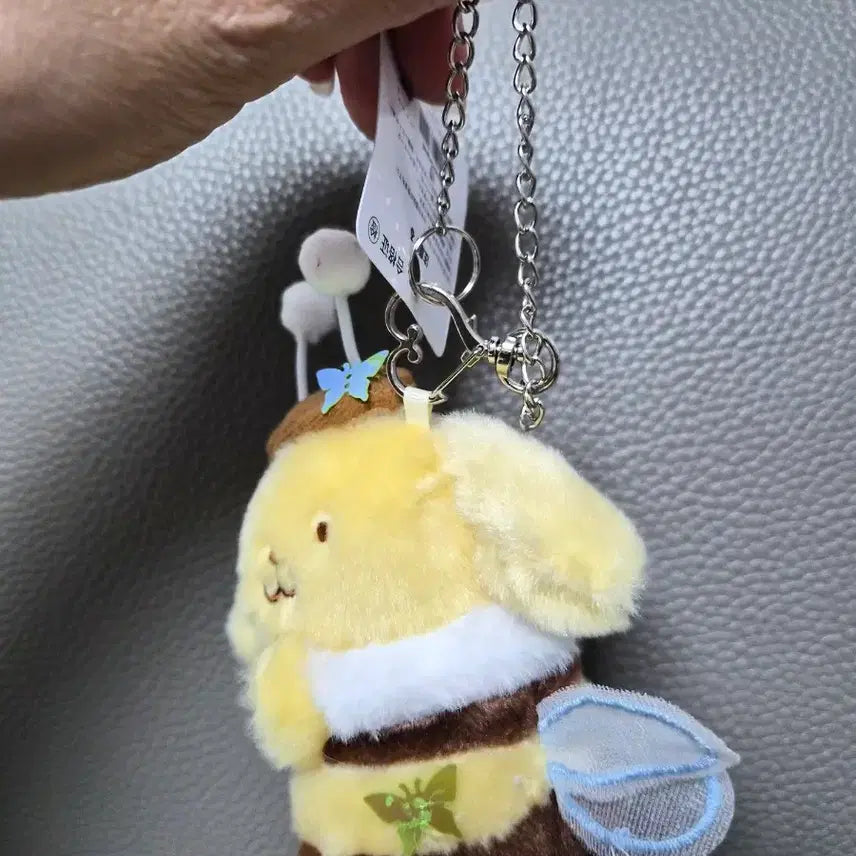 [BUNJANG] Sanrio Pompompurin Bee Plush Keychain / 산리오 폼폼푸린 꿀벌 인형 키링