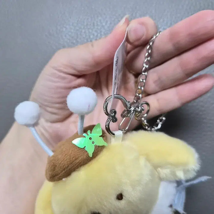 [BUNJANG] Sanrio Pompompurin Bee Plush Keychain / 산리오 폼폼푸린 꿀벌 인형 키링
