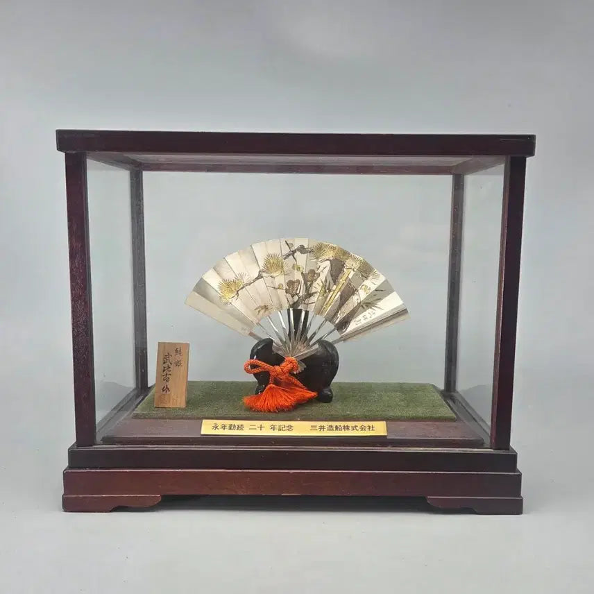 [BUNJANG] Takehiko Sterling Silver Gilt Pine, Plum, and Bamboo Fan / 골동품 타케히코  순은 금도금 송매죽문 부채 은세공