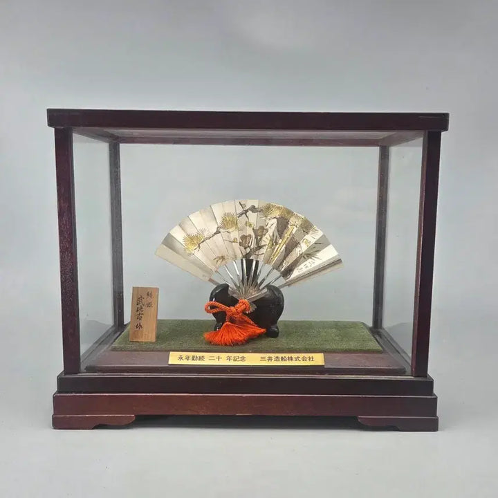 [BUNJANG] Takehiko Sterling Silver Gilt Pine, Plum, and Bamboo Fan / 골동품 타케히코  순은 금도금 송매죽문 부채 은세공