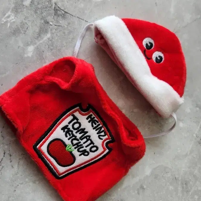 [BUNJANG] 20cm Doll Clothes "Ketchup Set" Unused / 솜인형 인형옷 20cm 케찹옷세트 미사용 솜깅