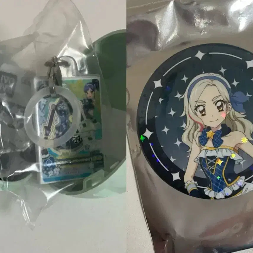 [BUNJANG] Aikatsu! Marine Aoi Gacha Seal Badge + Rin Can Badge Bundle Set / [일괄] 아이엠스타아이카츠 마린 아오이 가챠 메지루시 카드 +린캔뱃지