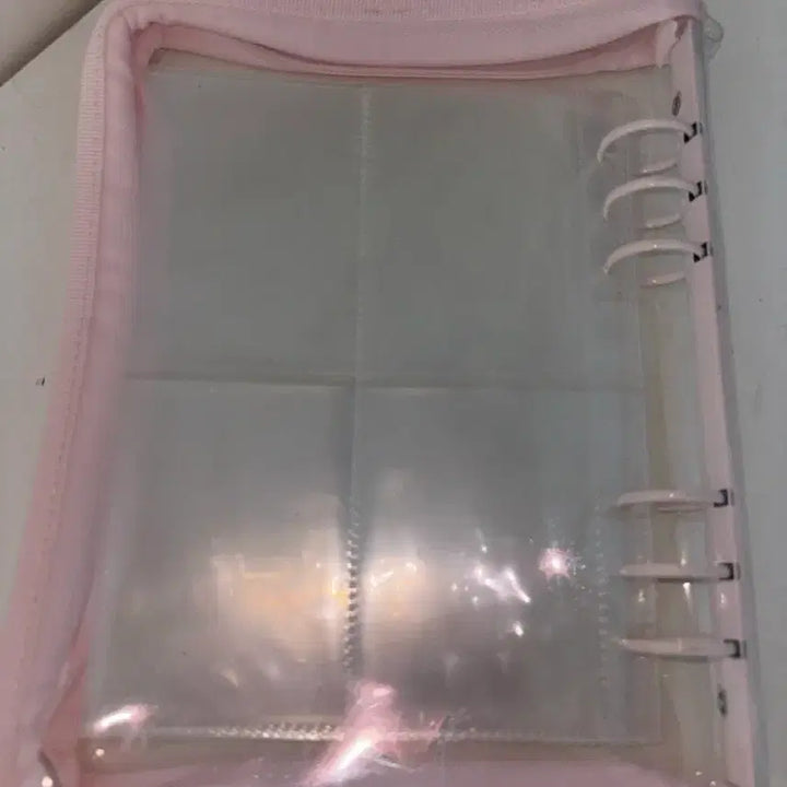 [BUNJANG] Ifbear Pink Zipper Binder with 10 Single-Sided Sleeves / 이프베어 핑크 지퍼바인더 단면 속지 10장 포함 포카 포카홀더 처분