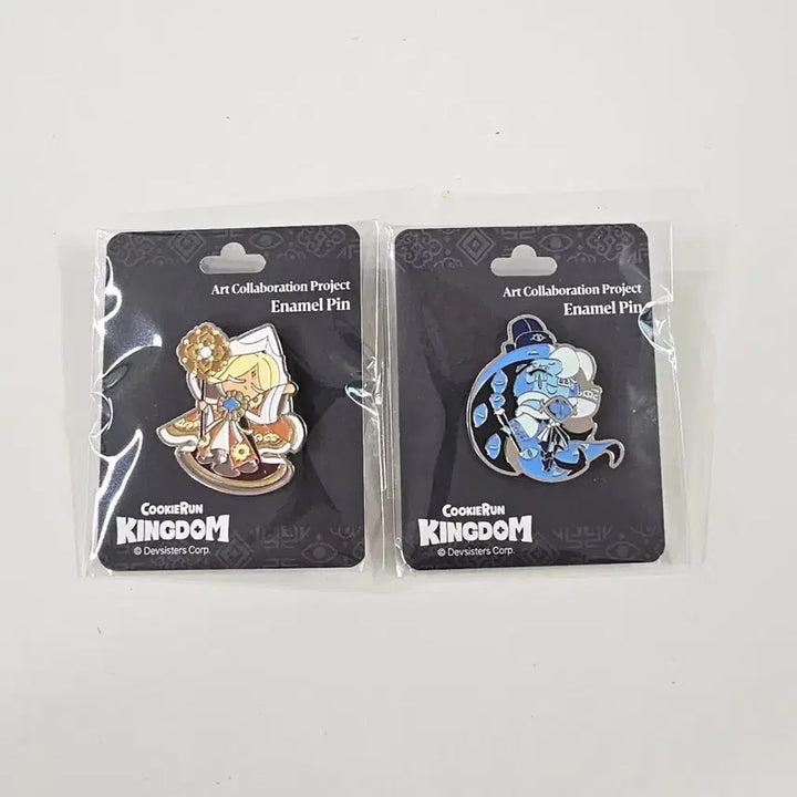 [BUNJANG] Cookie Run Kingdom Shining Milk Chocolate &amp; Pure Vanilla Enamel Pin Button Set / 쿠키런 킹덤 쉐밀+퓨바 에나멜 핀버튼 핀빼찌 세트