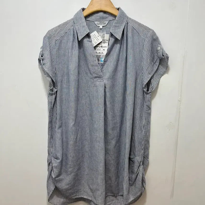 [BUNJANG] CLOSSI Stripe Linen Shirt (New, Women&