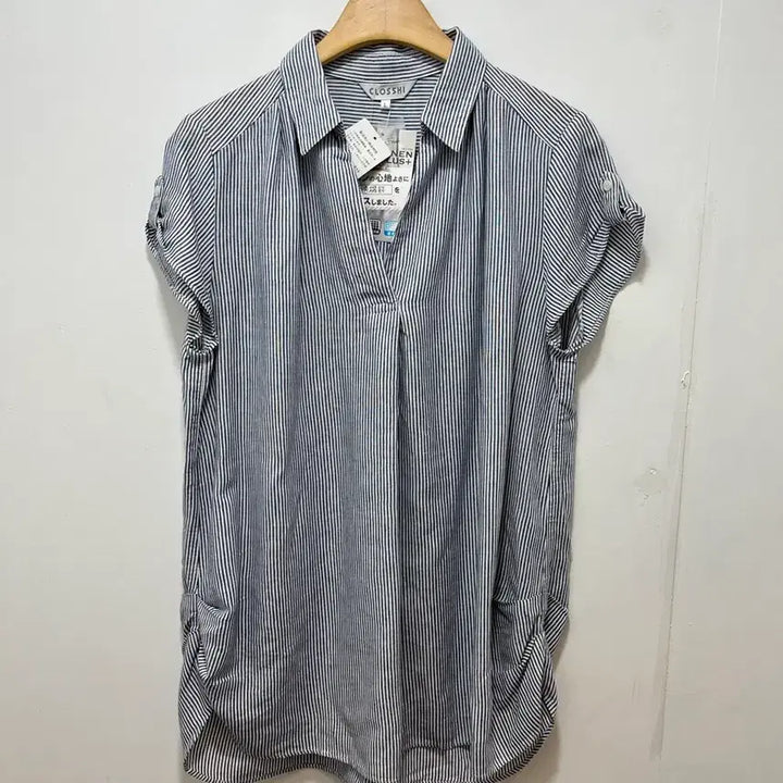 [BUNJANG] CLOSSI Stripe Linen Shirt (New, Women&
