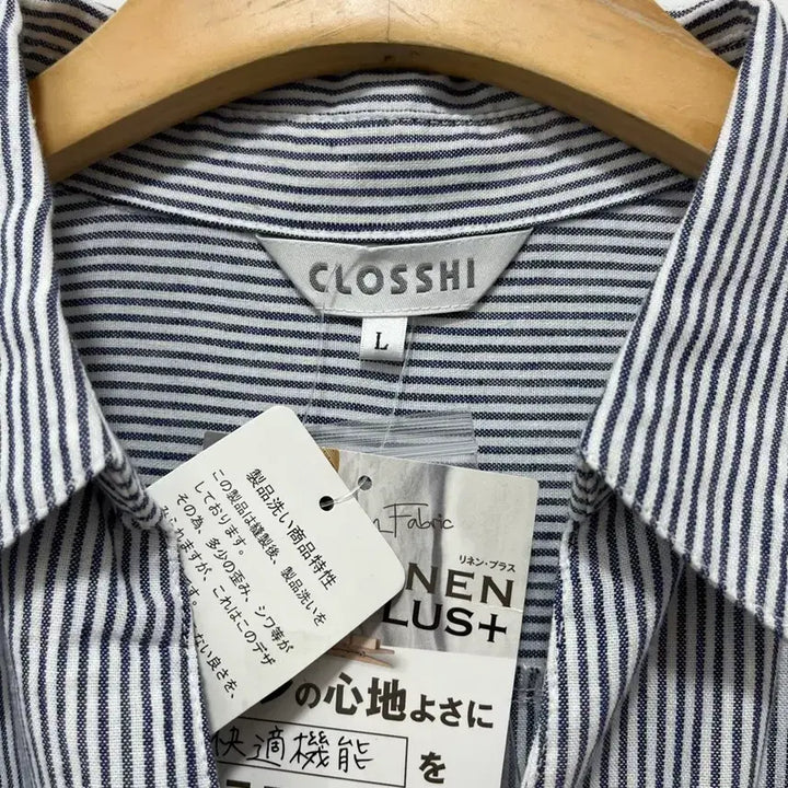 [BUNJANG] CLOSSI Stripe Linen Shirt (New, Women&