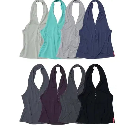 [BUNJANG] Partimento Women Button-Up Jersey Halterneck Top Melange S New / 파르티멘토우먼 버튼업 저지 홀터넥 탑 나시 멜란지 S 새상품