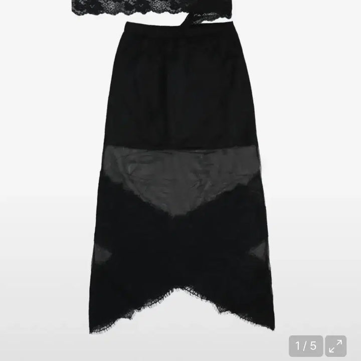 [BUNJANG] Oushai Mesh Lace Long Skirt Black / 오스하이 mesh lace long skirt black