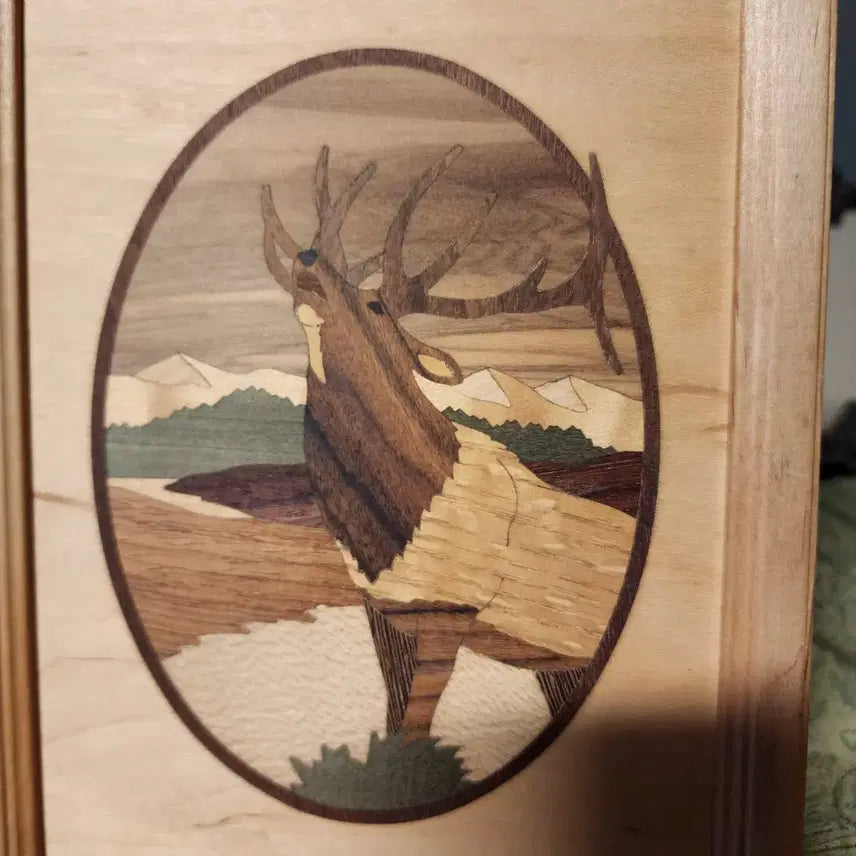 [BUNJANG] Handmade Inlaid Wooden Artwork by US Artisan / USA 장인의 핸드메이드 상감 나무 작품 크기24.8cmX17.3cm