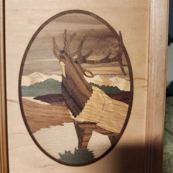 [BUNJANG] Handmade Inlaid Wooden Artwork by US Artisan / USA 장인의 핸드메이드 상감 나무 작품 크기24.8cmX17.3cm