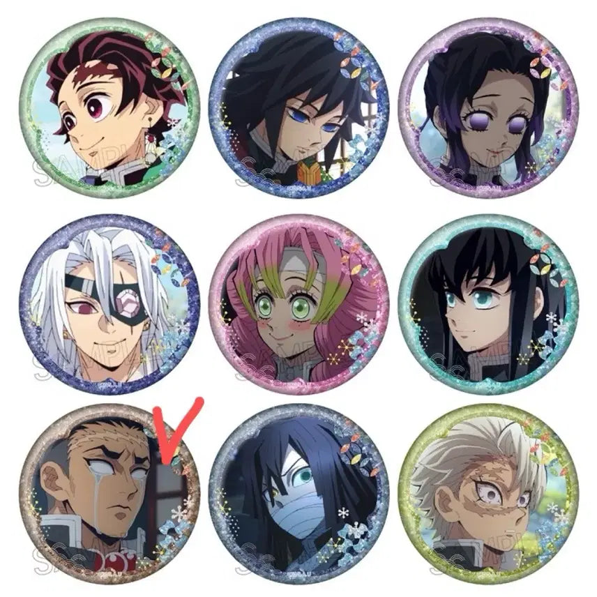 [BUNJANG] Demon Slayer Gyomei Glitter Can Badge / 귀멸의칼날 글리터 캔뱃지 교메이