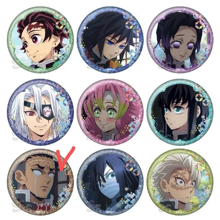 [BUNJANG] Demon Slayer Gyomei Glitter Can Badge / 귀멸의칼날 글리터 캔뱃지 교메이