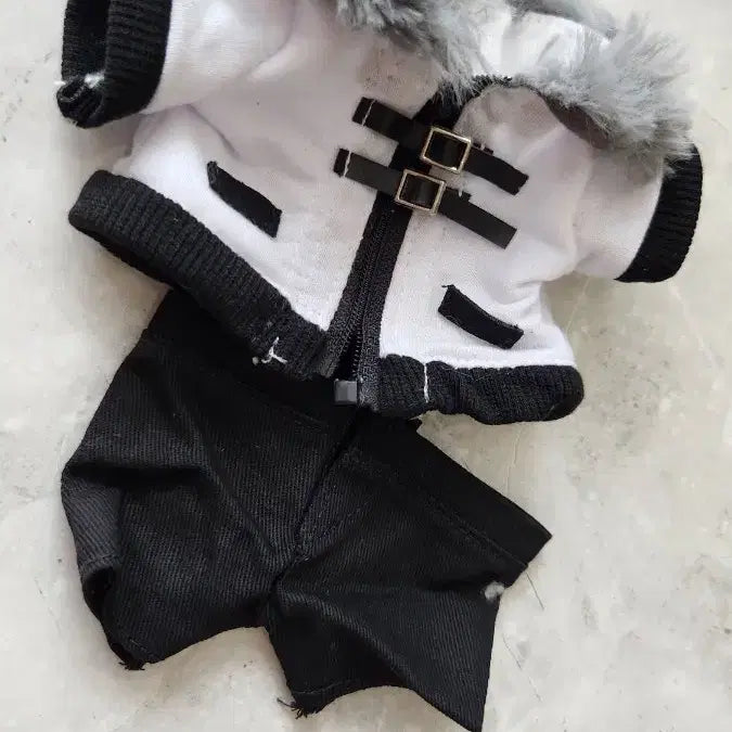 [BUNJANG] 20cm Doll Clothes 20cm Faux Fur Jacket &amp; Pants Set / 솜인형 인형옷 20cm 퍼자켓 바지 세트