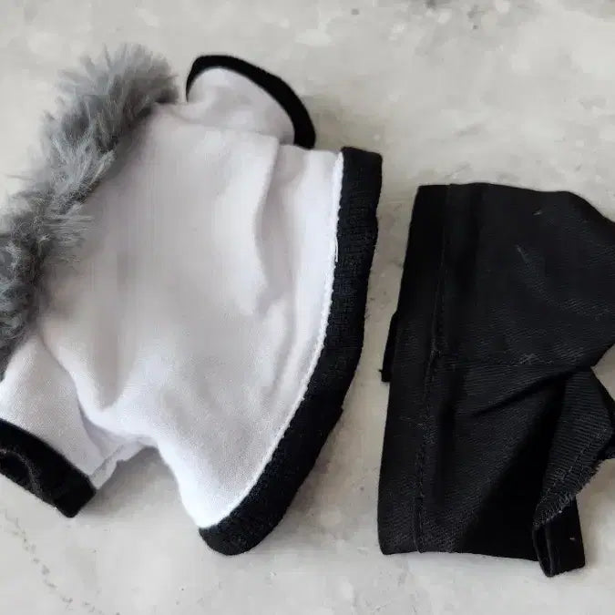 [BUNJANG] 20cm Doll Clothes 20cm Faux Fur Jacket &amp; Pants Set / 솜인형 인형옷 20cm 퍼자켓 바지 세트