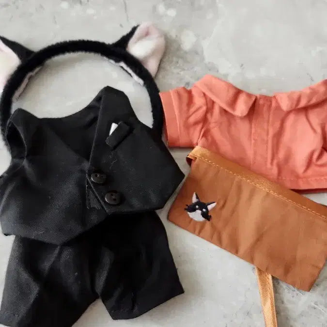 [BUNJANG] 20cm Cafe Maid Suit for Doll, Cat Accessory / 솜인형 인형옷 20cm 카페 메이드 정장 고양이