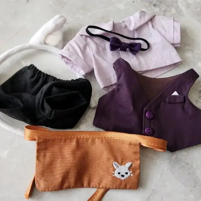 [BUNJANG] 20cm Cafe Maid Suit Fox Plush Clothing / 솜인형 인형옷 20cm 카페 메이드 정장 여우