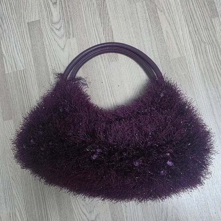 [BUNJANG] Purple Wool Tote Bag / 보라색가방