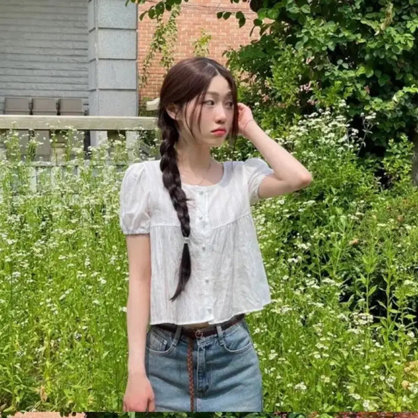 [BUNJANG] Ablly Ordinary Day Short Sleeve Blouse with Bean Buttons / *유사제품* 에이블리 보통의날 콩단추 반팔 블라우스 판매해요