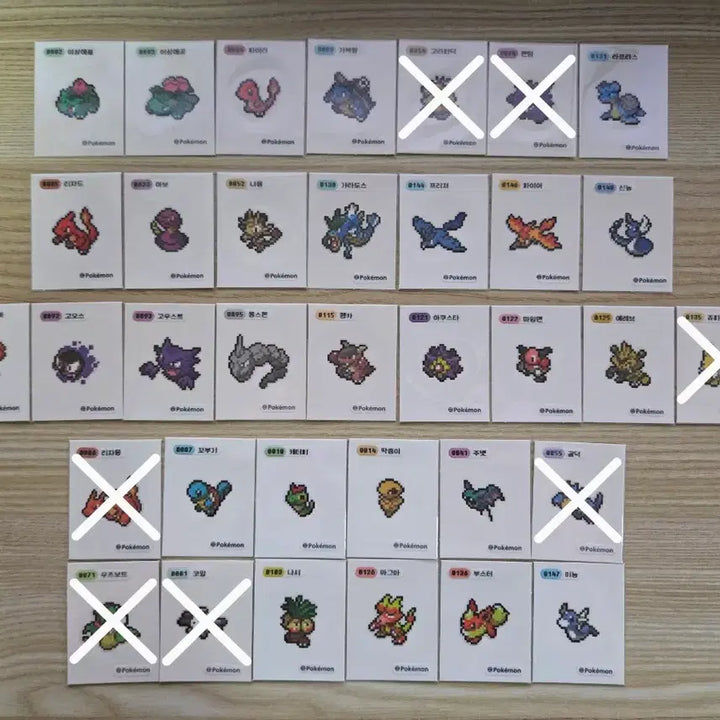 [BUNJANG] Pokemon Pixel Art Rare Unsealed Stickers / 포켓몬 픽셀아트 레어 개봉 띠부씰(띠부실) 판매