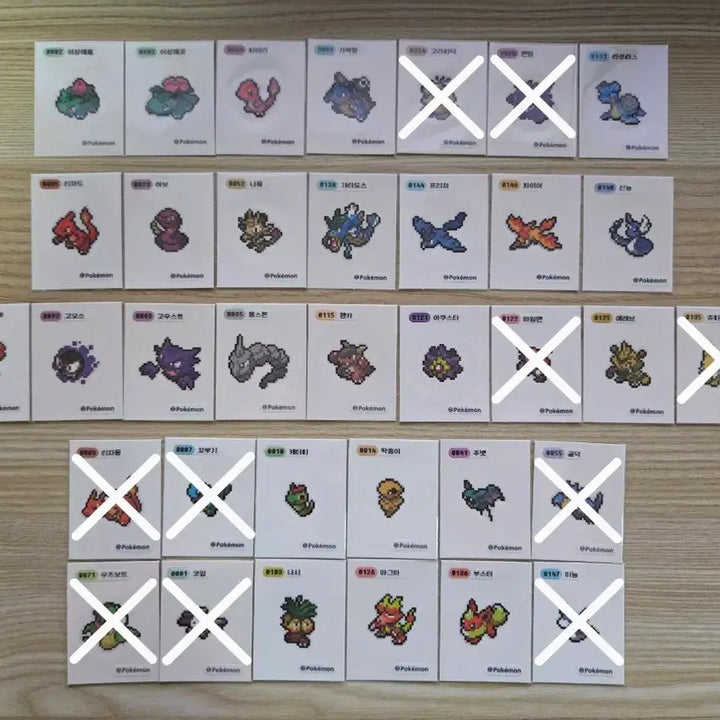 [BUNJANG] Pokemon Pixel Art Rare Unsealed Sticker / 포켓몬 픽셀아트 레어 개봉 띠부씰(띠부실) 판매