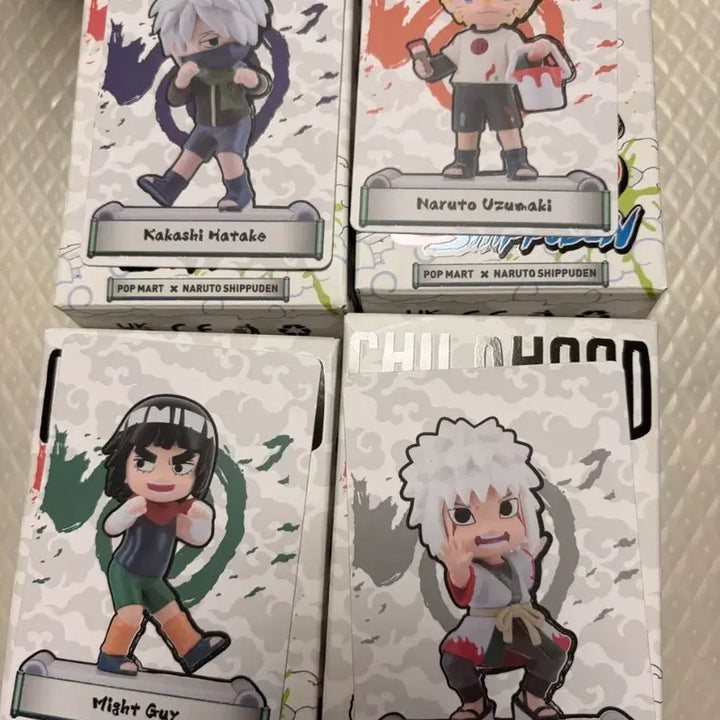 [BUNJANG] Popmart Naruto Childhood Figures Bundle Set (Naruto, Kakashi, Guy, Jiraiya) / 나루토 팝마트 유년기 나루토.카카시.가이.지라이야 일괄