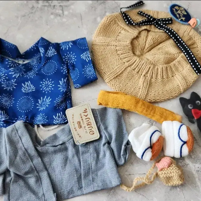 [BUNJANG] Puppy Closet 20cm Cat Kimono Set (Unused) / 무속성 인형옷 20cm 퍼피옷장 고양이 유카타 세트 미사용 솜인형 20깅