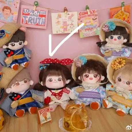 [BUNJANG] 20cm Plush Doll Summer Bikini Outfit Set / 무속성 인형옷 20cm 퍼피옷장 여름 비키니 의상 세트 미사용 솜인형
