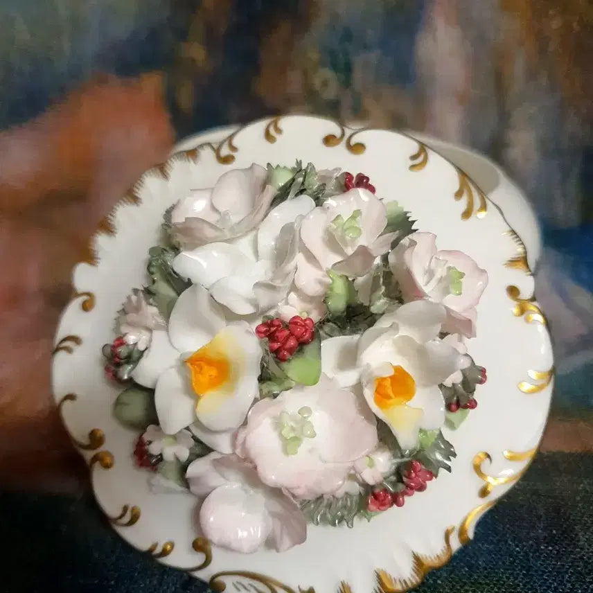 [BUNJANG] Royal Crown Derby Limited Edition Floral Trinket Box / 로얄 크라운 더비 100개 한정판 꽃포지 트링켓