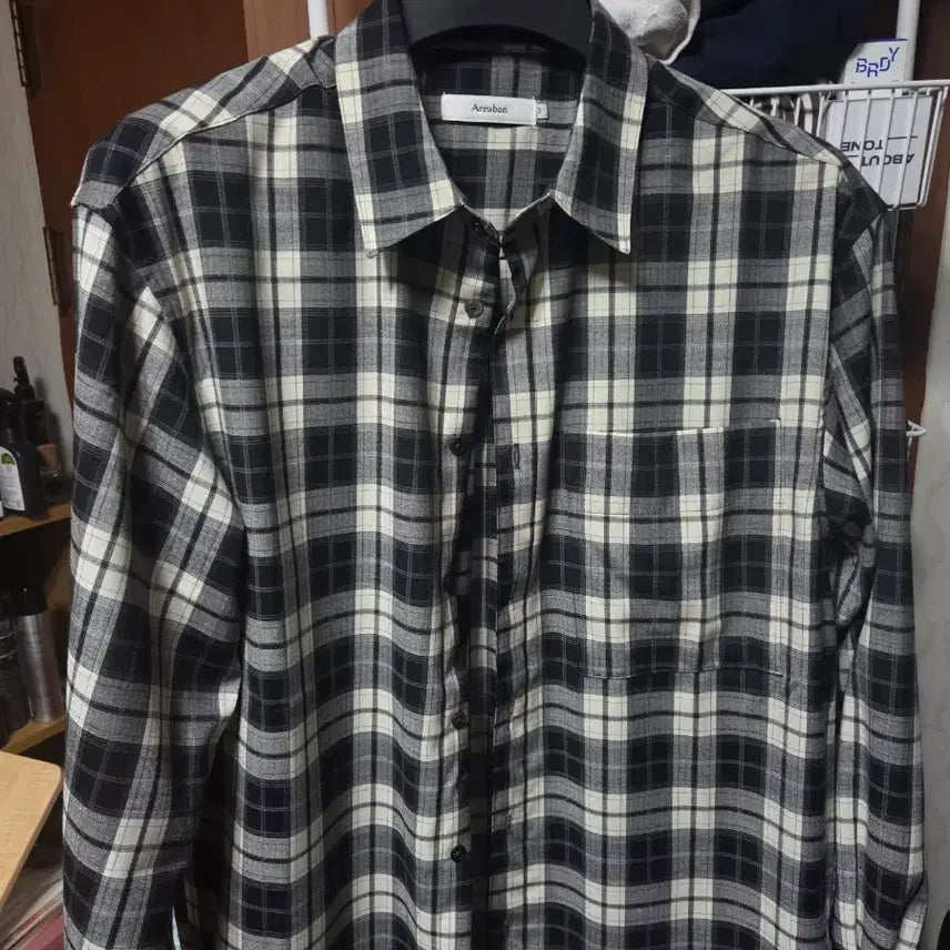[BUNJANG] Arban Old Film Check Shirt Ecru Cream / 아르반 올드 필름 체크 셔츠_에크루 크림